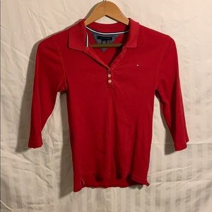 Tommy Hilfiger long sleeve red top girls medium